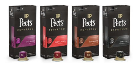 Peet's Coffee for Nespresso Capsule on the white background