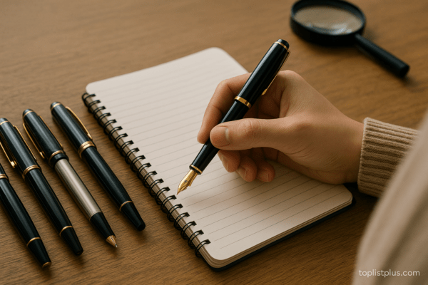 ภาพแสดงปากกาหมึกซึมหลากหลายแบบประกอบคำแนะนำเคล็ดลับการเลือกซื้อ ปากกาหมึกซึม ยี่ห้อไหนดี