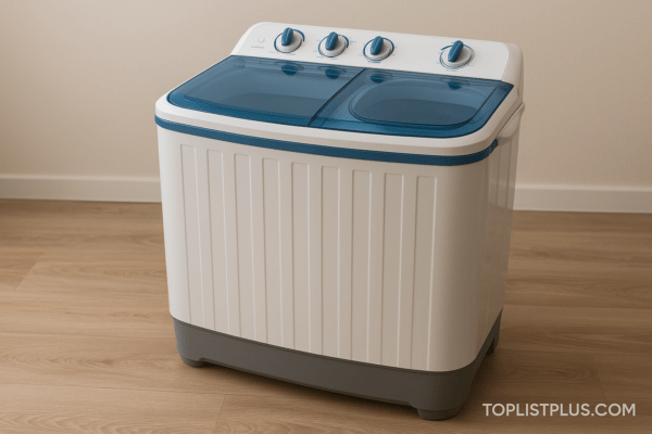 เครื่องซักผ้า 2 ถัง ราคาไม่เกิน 5000 ยี่ห้อไหนดี แบบถังคู่ตั้งในห้องซักล้าง