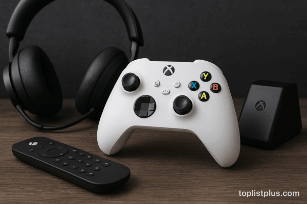 อุปกรณ์เสริม Xbox เช่น จอยไร้สาย หูฟัง ชุดชาร์จ และรีโมตคอนโทรล สำหรับใช้งานร่วมกับ Xbox