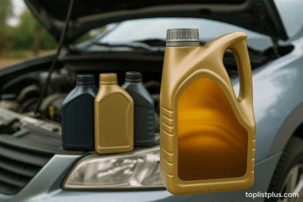ภาพน้ำมันเครื่องรถยนต์พร้อมกระป๋องบรรจุหลายขนาด เหมาะกับบทความ "น้ำมันเครื่องรถยนต์ ยี่ห้อไหนดี"