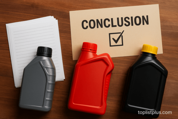 บรรจุภัณฑ์น้ำมันเครื่องสามแบบจัดวางแนวนอนบนพื้นไม้ สำหรับบทความ "น้ำมันเครื่อง มอเตอร์ไซค์ ยี่ห้อไหนดี"