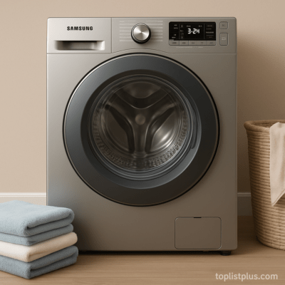 เครื่องซักผ้า Samsung รุ่นไหนดี พร้อมดีไซน์ทันสมัยในห้องซักผ้าสีอบอุ่น