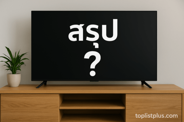 ภาพประกอบบทสรุปของบทความแนะนำ ทีวี ยี่ห้อไหนดี พร้อมเปรียบเทียบจุดเด่นของแต่ละรุ่น