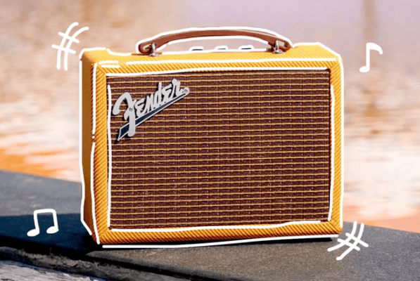 ภาพลําโพง Fender รุ่นไหนดี ดีไซน์วินเทจคลาสสิก สีดำ สีแดง และสีครีม วางบนโต๊ะไม้ ใช้ประกอบบทความ SEO หัวข้อบทสรุป