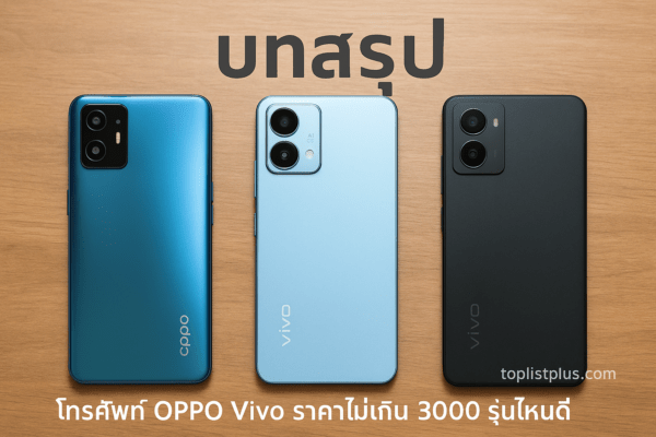 โทรศัพท์ OPPO Vivo ราคาไม่เกิน 3000 รุ่นไหนดี