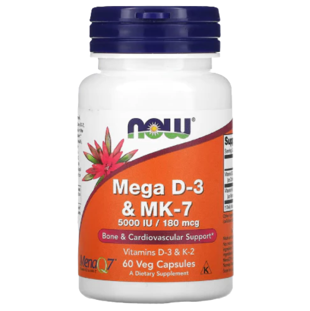 NOW Foods Mega D-3 & MK-7, 5,000 IU