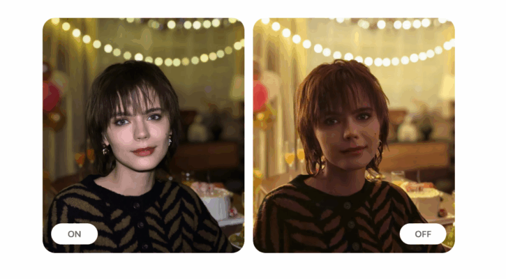 แน่นอนครับ! นี่คือ Alternative Text และ Description สำหรับรูปภาพเปรียบเทียบกล้องในบทความของคุณ โดยมีการใส่ Focus Keyphrase ที่คุณต้องการ: Alternative Text (Alt Text) ภาพเปรียบเทียบผลลัพธ์การถ่ายภาพในที่แสงน้อยของสมาร์ทโฟน โดยภาพด้านซ้าย (ON) ที่มีใบหน้าสว่างและคมชัดกว่าแสดงถึงฟีเจอร์ Night Mode ของ OPPO Reno14 Pro vs vivo V60