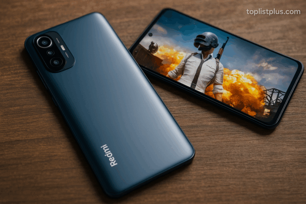 โทรศัพท์ Redmi เล่นเกมลื่น รุ่นไหนดี ภาพแนวนอนแสดงสมาร์ทโฟน Redmi กำลังเล่นเกมกราฟิกสูง เหมาะกับหัวข้อเคล็ดลับการเลือกซื้อ