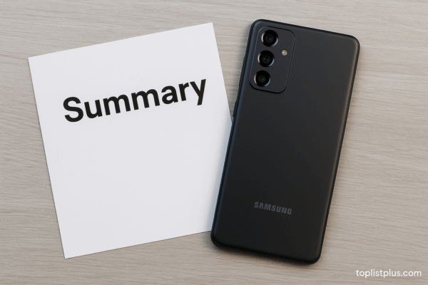 ภาพประกอบ โทรศัพท์ Samsung 5G ราคาไม่เกิน 5000 รุ่นไหนดี สำหรับบทสรุปบทความรีวิวสินค้า