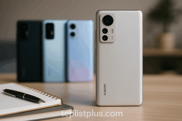 โทรศัพท์ Xiaomi ราคาไม่เกิน 15000 รุ่นไหนดี วางเรียงกันบนพื้นไม้ พร้อมโชว์ดีไซน์และหน้าจอ