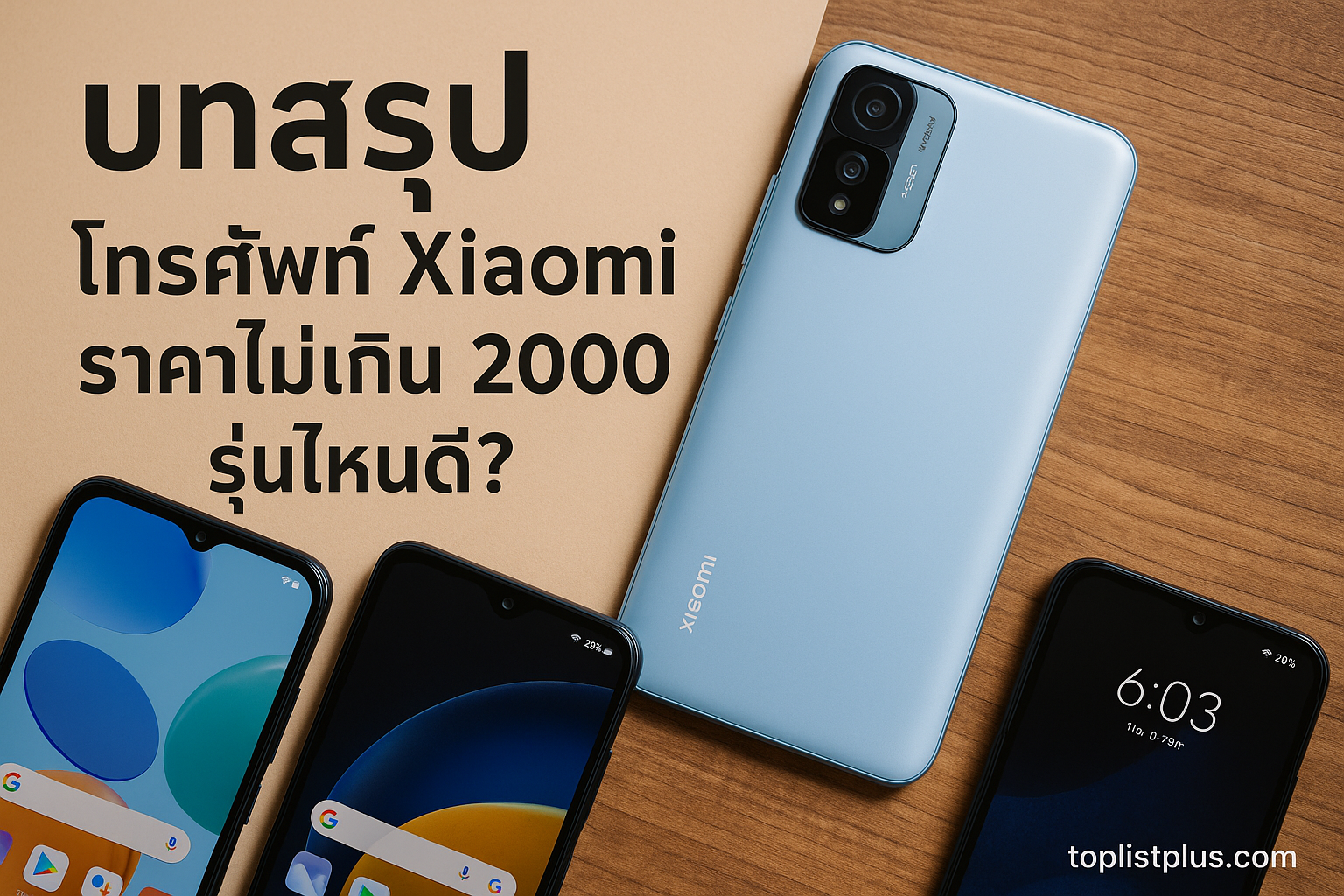 บทสรุป โทรศัพท์ Xiaomi ราคาไม่เกิน 2000 รุ่นไหนดี