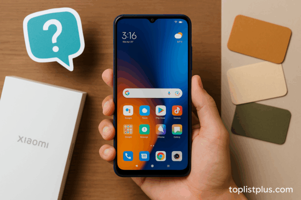 ภาพโทรศัพท์ Xiaomi พร้อมอุปกรณ์บนโต๊ะไม้ ใช้ประกอบบทความหัวข้อเคล็ดลับการเลือกซื้อ โทรศัพท์ Xiaomi ราคาไม่เกิน 8000 รุ่นไหนดี