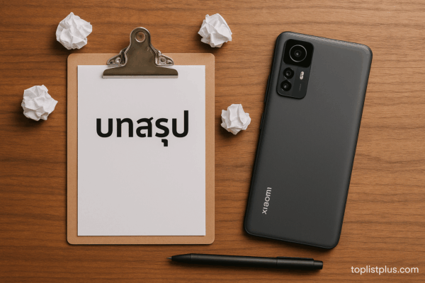 บทสรุป โทรศัพท์ Xiaomi ราคาไม่เกิน 8000 รุ่นไหนดี พร้อมภาพสมาร์ทโฟน Xiaomi จัดวางบนพื้นไม้