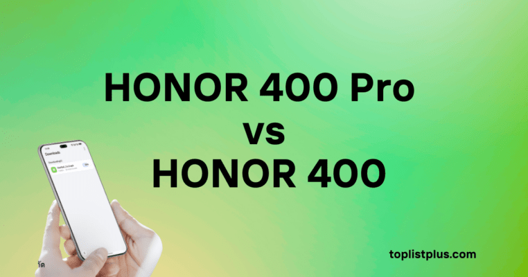 ภาพหน้าปกบทความเปรียบเทียบที่มีข้อความ "HONOR 400 Pro vs HONOR 400" บนพื้นหลังสีเขียว