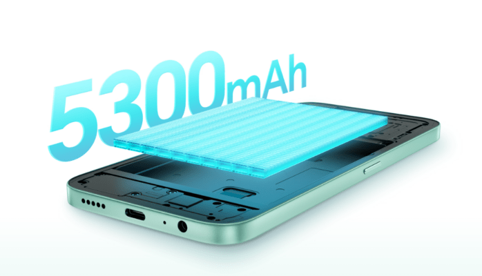 แบตเตอรี่ความจุ 5300mAh ของ HONOR X6c | ภาพตัดแสดงแบตเตอรี่และตัวเลขความจุสำหรับการ รีวิว HONOR X6c