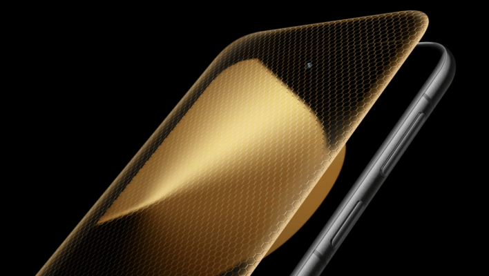รีวิว HUAWEI Pura 80 Ultra เน้นภาพกราฟิกแสดงเทคโนโลยีหน้าจอพร้อมลวดลายรังผึ้งสีทอง (Honeycomb)