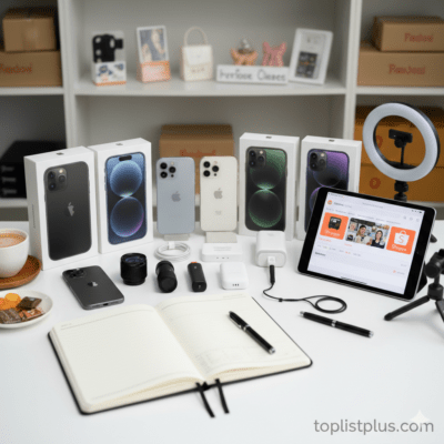 รูปภาพประกอบบทความ วิธีเลือก iPhone สำหรับแม่ค้าออนไลน์ แสดงอุปกรณ์และ iPhone รุ่นต่างๆ สำหรับธุรกิจออนไลน์"