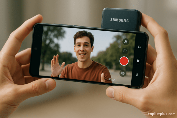 ภาพตัวอย่างการถ่ายวิดีโอด้วยสมาร์ทโฟน Samsung กลางแจ้ง แสดงขั้นตอนและเทคนิคในบทความ "วิธีถ่ายวิดีโอด้วย Samsung"