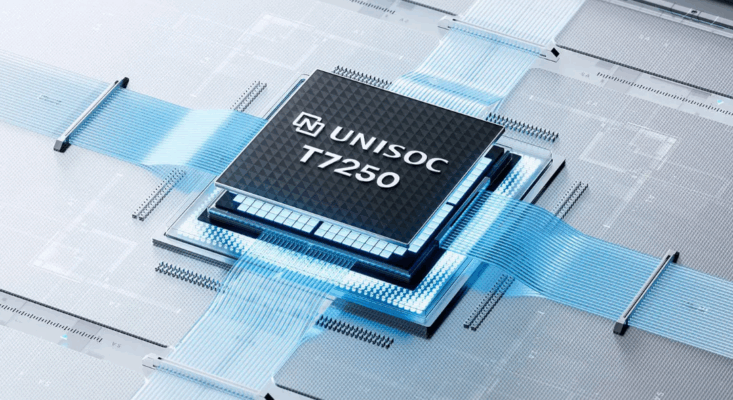 ภาพชิปเซ็ต (Chipset) UNISOC T7250 ซึ่งเป็นส่วนประกอบสำคัญในการพิจารณาว่า โทรศัพท์ Redmi ดีไหม ในด้านประสิทธิภาพ