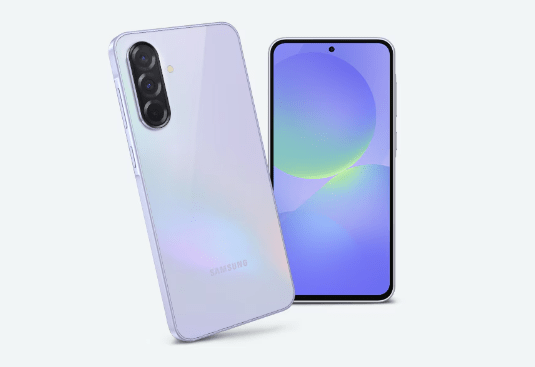 ภาพประกอบ Samsung Galaxy A36 5G vs Xiaomi 13T Pro แสดงสมาร์ตโฟน Samsung Galaxy A36 5G ดีไซน์สีม่วงอ่อน สื่อถึงความพรีเมียมและความบางเบาในการออกแบบ