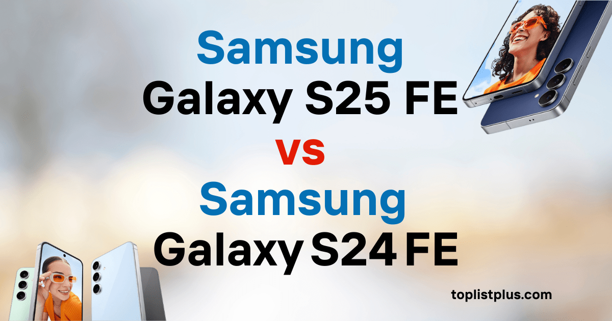 ภาพประกอบ Samsung Galaxy S25 FE vs Samsung Galaxy S24 FE แสดงสมาร์ตโฟนทั้งสองรุ่นในดีไซน์ใหม่พร้อมเปรียบเทียบรูปลักษณ์และโทนสี