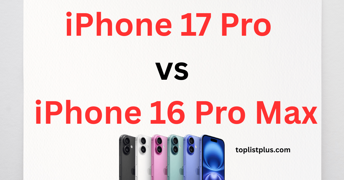 ภาพหน้าปกบทความเปรียบเทียบ iPhone 17 Pro vs iPhone 16 Pro Max แสดงชื่อรุ่นเด่นชัดพร้อมภาพเครื่อง iPhone รุ่นล่าสุด