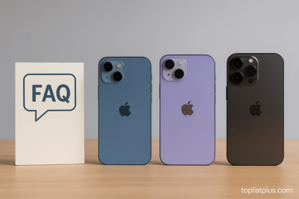 ภาพ iPhone ราคาไม่เกิน 50000 รุ่นไหนดี วางเรียงกันบนโต๊ะพื้นไม้ พร้อมลายน้ำ toplistplus.com สำหรับบทความ SEO หัวข้อคำถามที่พบบ่อย