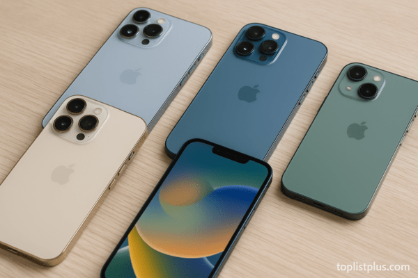 iPhone สำหรับไลฟ์ขายของ รุ่นไหนดี บนโต๊ะทำงานดีไซน์ทันสมัยพร้อมแสงไฟสตูดิโอให้บรรยากาศมืออาชีพ