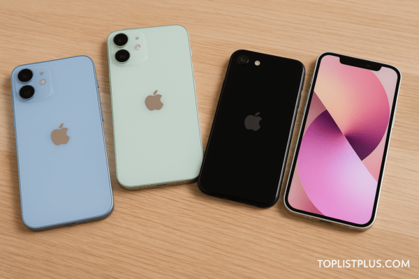 ภาพ iPhone สำหรับนักศึกษา รุ่นไหนดี วางเรียงอยู่บนโต๊ะไม้ สีเรียบหรู เหมาะสำหรับใช้ประกอบบทความแนะนำรุ่น iPhone ที่เหมาะกับนักศึกษา