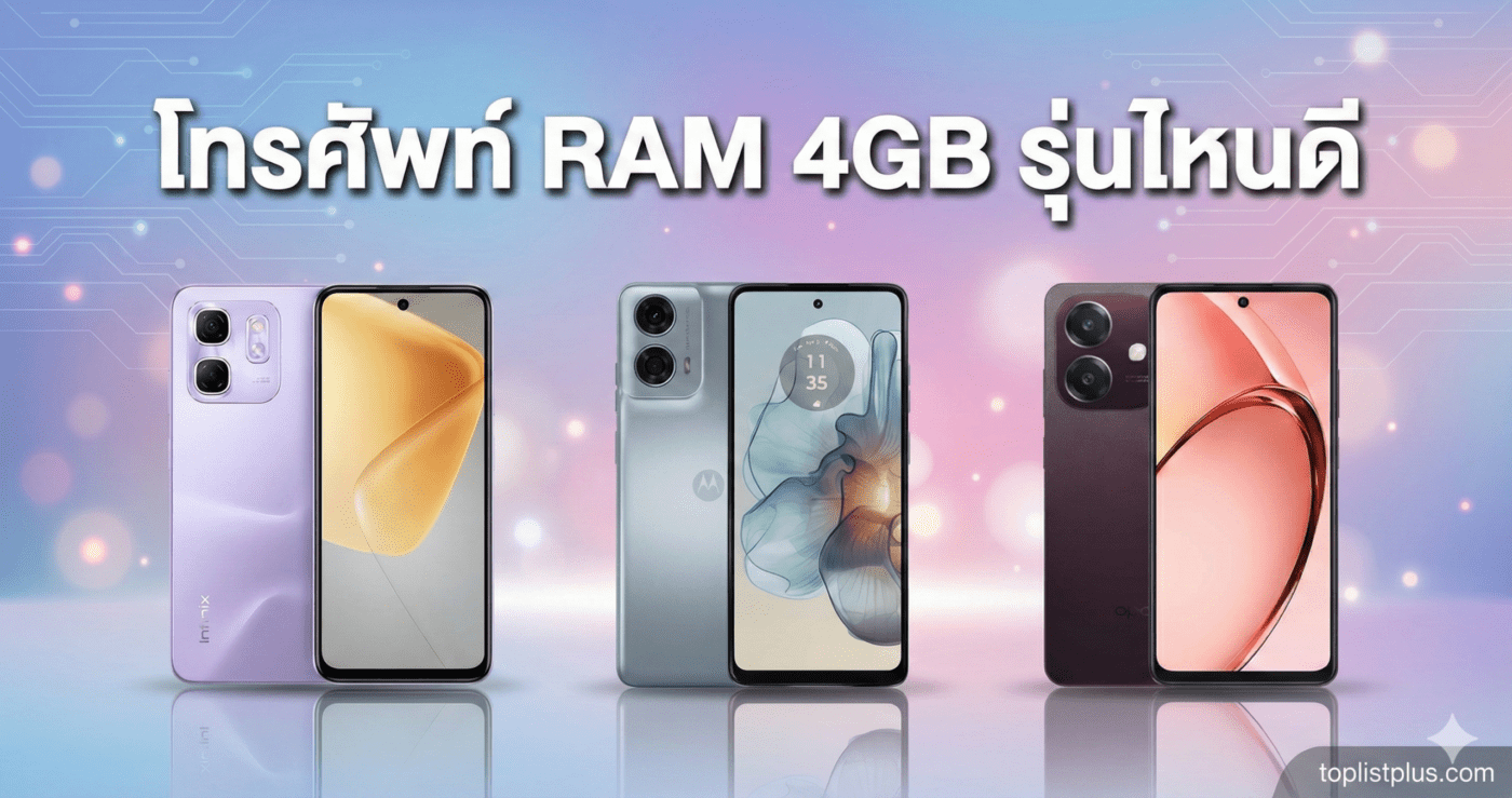 ภาพหน้าปกบทความรีวิวเปรียบเทียบ โทรศัพท์ RAM 4GB รุ่นไหนดี ที่น่าสนใจและคุ้มค่าที่สุด