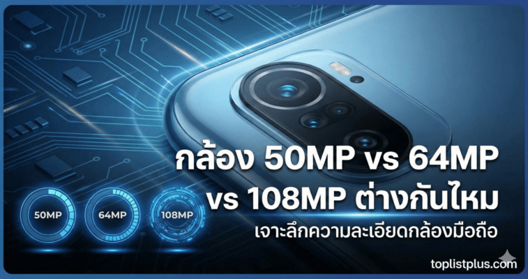 กล้อง 50MP vs 64MP vs 108MP ต่างกันไหม
