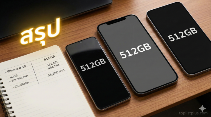 บทสรุป โทรศัพท์ ROM 512GB รุ่นไหนดี