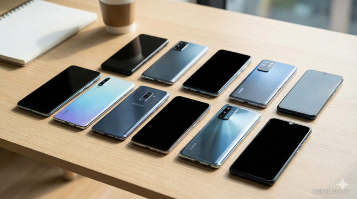 ภาพสรุปการเปรียบเทียบเพื่อเลือกซื้อ โทรศัพท์ RAM 6GB รุ่นไหนดี วางเรียงบนโต๊ะทำงานสำหรับรีวิว