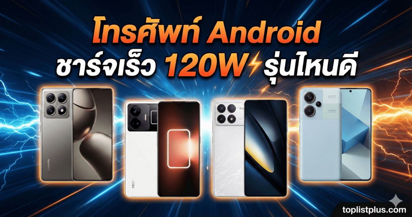 โทรศัพท์ Android ชาร์จเร็ว 120W รุ่นไหนดี - เปรียบเทียบ Xiaomi, Realme, Poco, Redmi