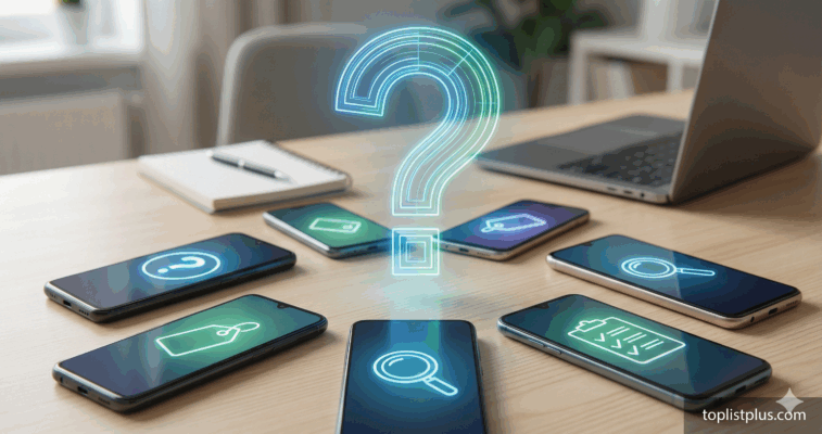 รูปกราฟิกตกแต่งหัวข้อคำถามที่พบบ่อยเกี่ยวกับ โทรศัพท์ Android ไม่เกิน 18000 รุ่นไหนดี