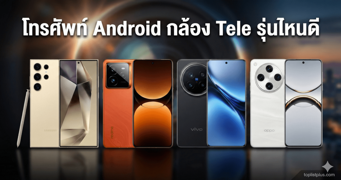ภาพปกบทความ "โทรศัพท์ Android กล้อง Tele รุ่นไหนดี" เปรียบเทียบสมาร์ทโฟนกล้องซูมเทเลโฟโต้ที่ดีที่สุด