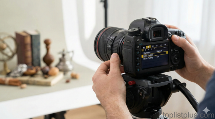 รูปภาพแสดงขั้นตอนการปรับจูนเมนูบนหน้าจอกล้องถ่ายภาพมืออาชีพ เพื่อ ตั้งค่ากล้องให้ชัด และได้ภาพที่มีคุณภาพสูง