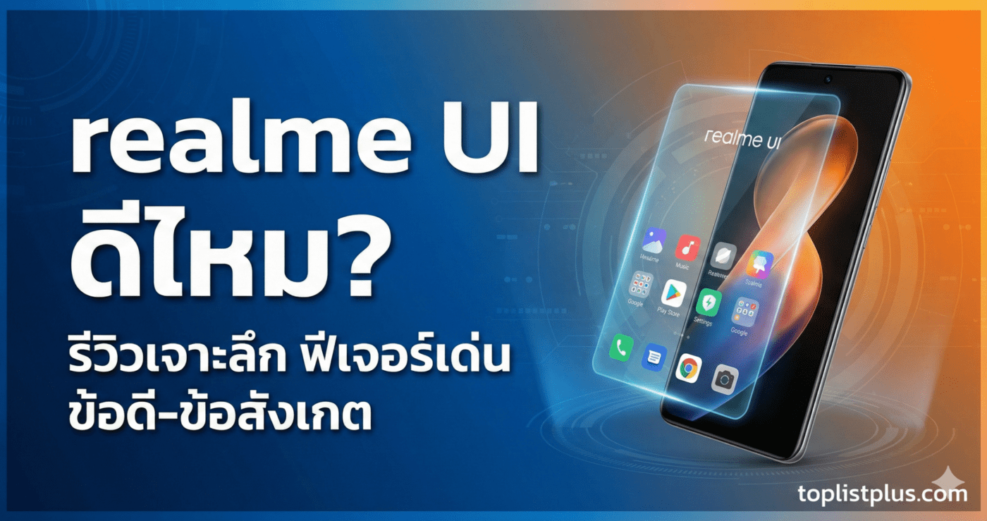 รูปภาพหน้าปกบทความรีวิวเจาะลึก realme UI ดีไหม พร้อมโชว์ฟีเจอร์เด่นบนหน้าจอสมาร์ทโฟน realme