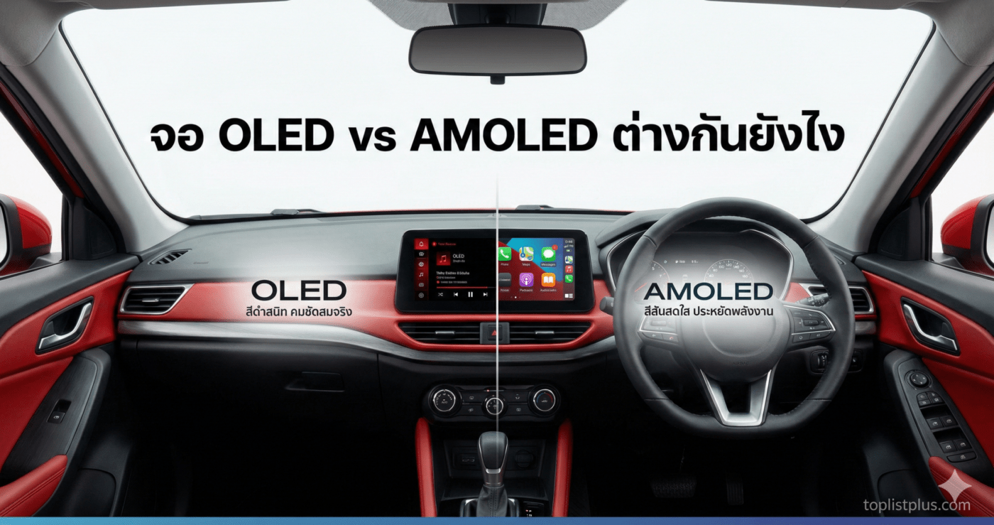 ภาพเปรียบเทียบ จอ OLED vs AMOLED ต่างกันยังไง บนหน้าจอภายในรถยนต์