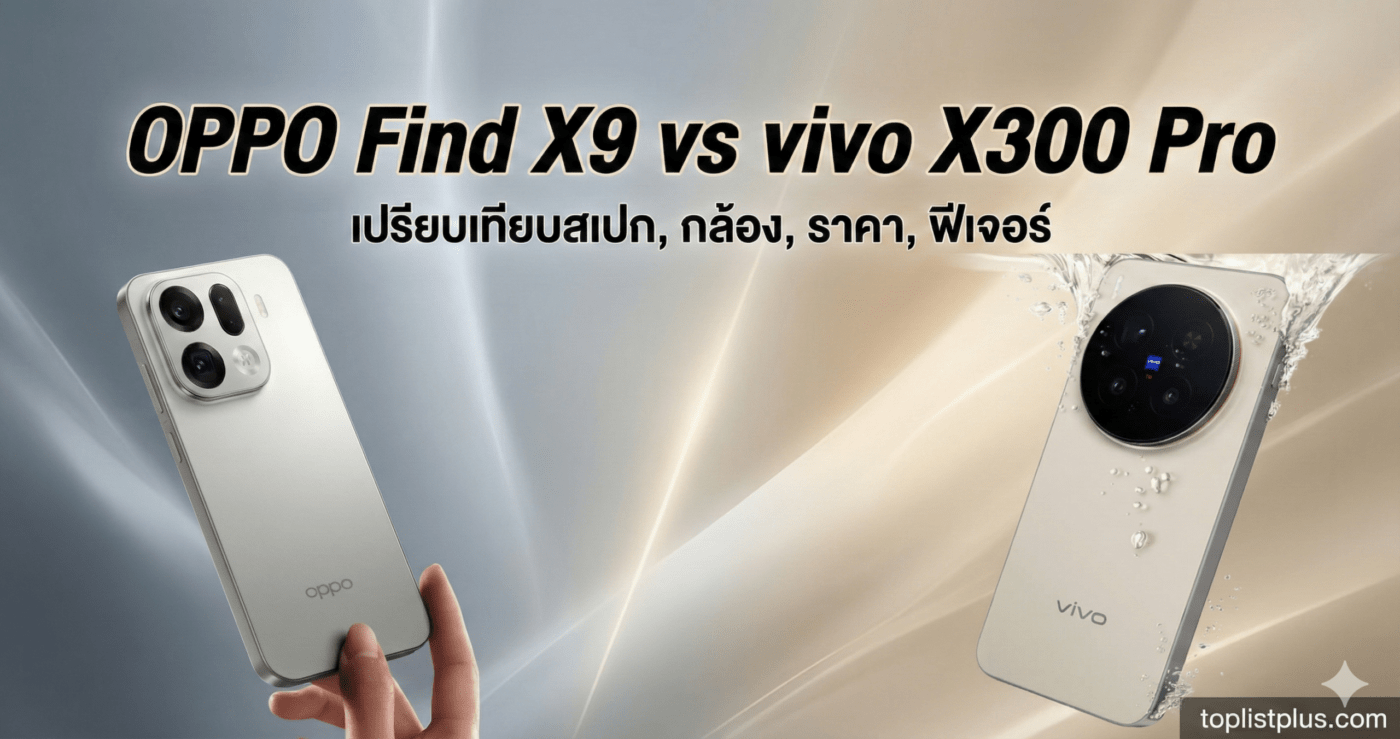 เปรียบเทียบ OPPO Find X9 vs vivo X300 Pro รุ่นไหนดี สเปก กล้อง และราคา