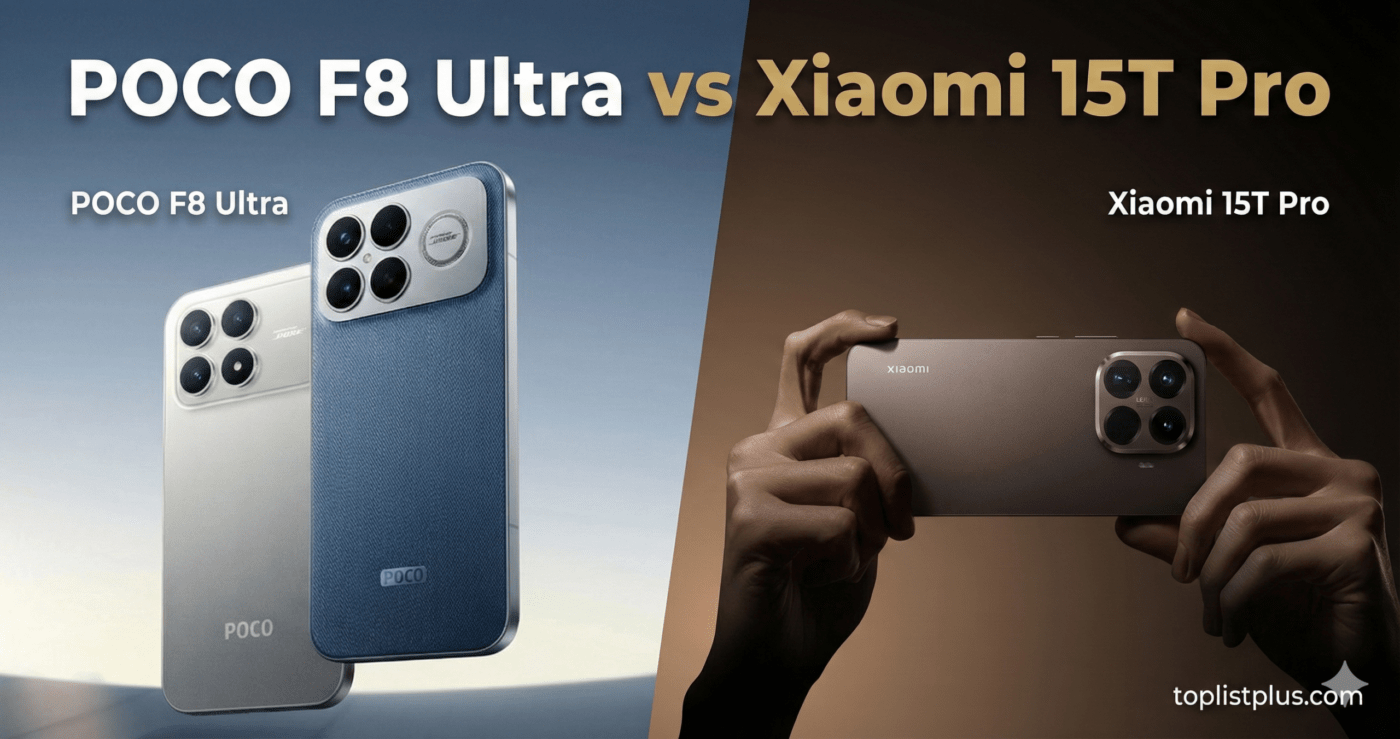 ภาพหน้าปกบทความเปรียบเทียบสเปคและดีไซน์ระหว่างสมาร์ทโฟนรุ่น POCO F8 Ultra vs Xiaomi 15T Pro