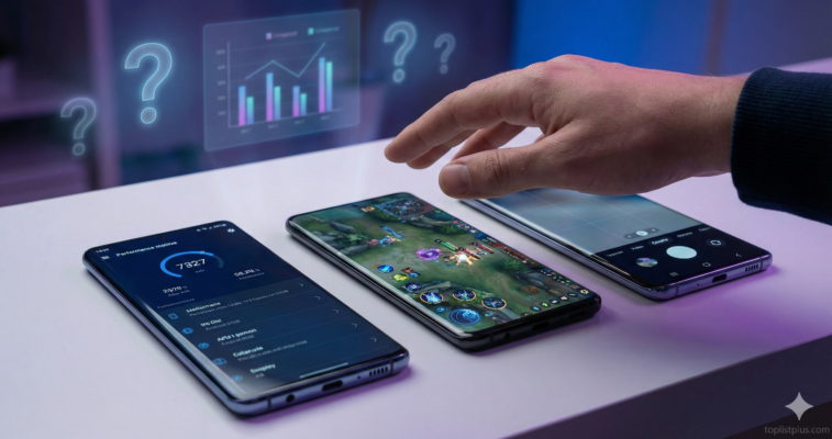ภาพกราฟิกตกแต่งหัวข้อคำถามที่พบบ่อย เกี่ยวกับ โทรศัพท์ Android สเปกแรง รุ่นไหนดี และเทคนิคการดูสเปกเครื่อง
