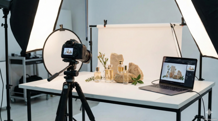 บรรยากาศการจัดสตูดิโอและอุปกรณ์เพื่อใช้ เทคนิคถ่ายสินค้า ให้มีความเป็นมืออาชีพ