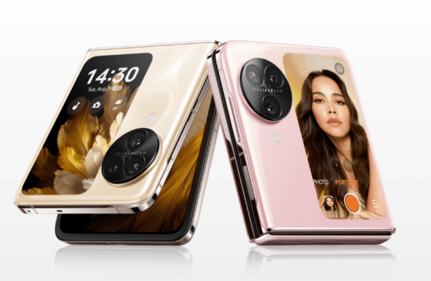 ภาพเปรียบเทียบดีไซน์โทรศัพท์พับได้ระหว่าง Samsung Galaxy Z Flip 7 vs Oppo Find N3 Flip แสดงให้เห็นฝาหลังและกล้องของทั้งสองรุ่น