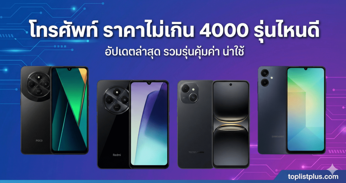 ภาพหน้าปกบทความแนะนำ โทรศัพท์ ราคาไม่เกิน 4000 รุ่นไหนดี รวมรุ่นคุ้มค่าน่าใช้