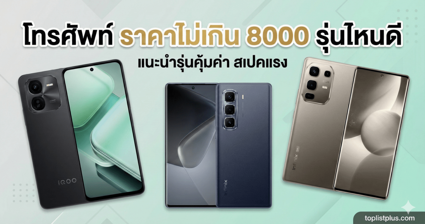 ภาพหน้าปกบทความแนะนำ โทรศัพท์ ราคาไม่เกิน 8000 รุ่นไหนดี พร้อมรูปสมาร์ทโฟนสามรุ่น