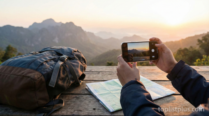 ภาพประกอบบทสรุปการเลือก โทรศัพท์ สำหรับสายเที่ยว รุ่นไหนดี แสดงนักท่องเที่ยวใช้มือถือถ่ายภาพวิวภูเขา