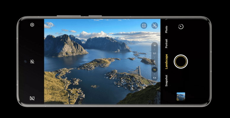 หน้าจอแสดงผลโหมดกล้องถ่ายภาพวิว Landscape ระหว่างการ รีวิว Vivo X200 Pro