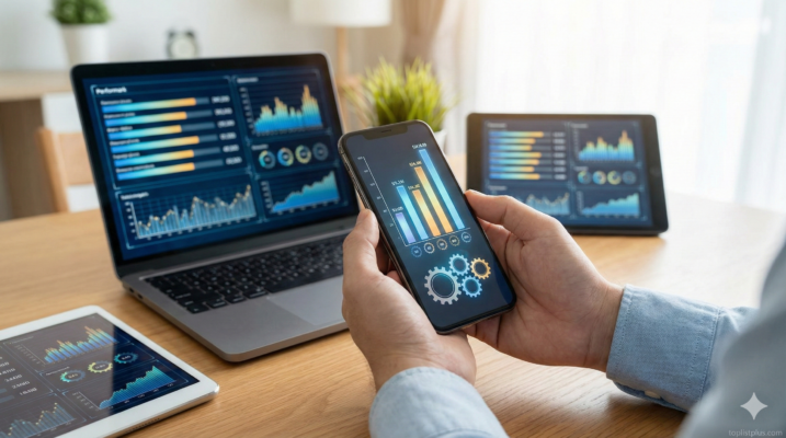 รูปภาพแสดงมือที่ถือสมาร์ทโฟนพร้อมกราฟผลการทดสอบประสิทธิภาพ ซึ่งเป็นภาพประกอบสำหรับบทความที่อธิบายว่า Geekbench คืออะไร และทำงานอย่างไรในการวัดประสิทธิภาพของอุปกรณ์